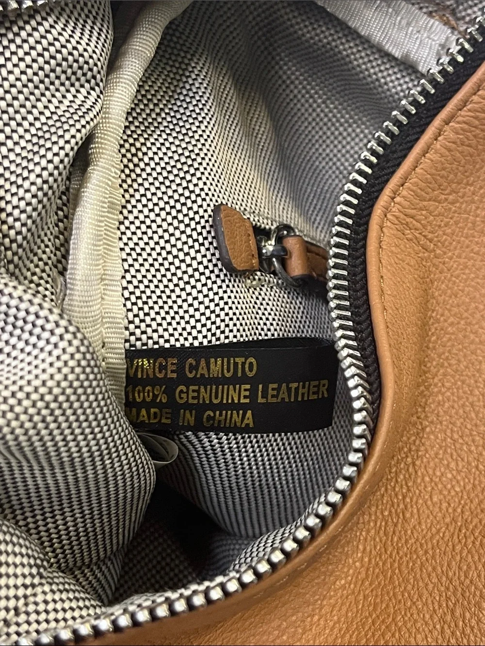 Vince Camuto Leather Tote Backpack in Tan (camel color)